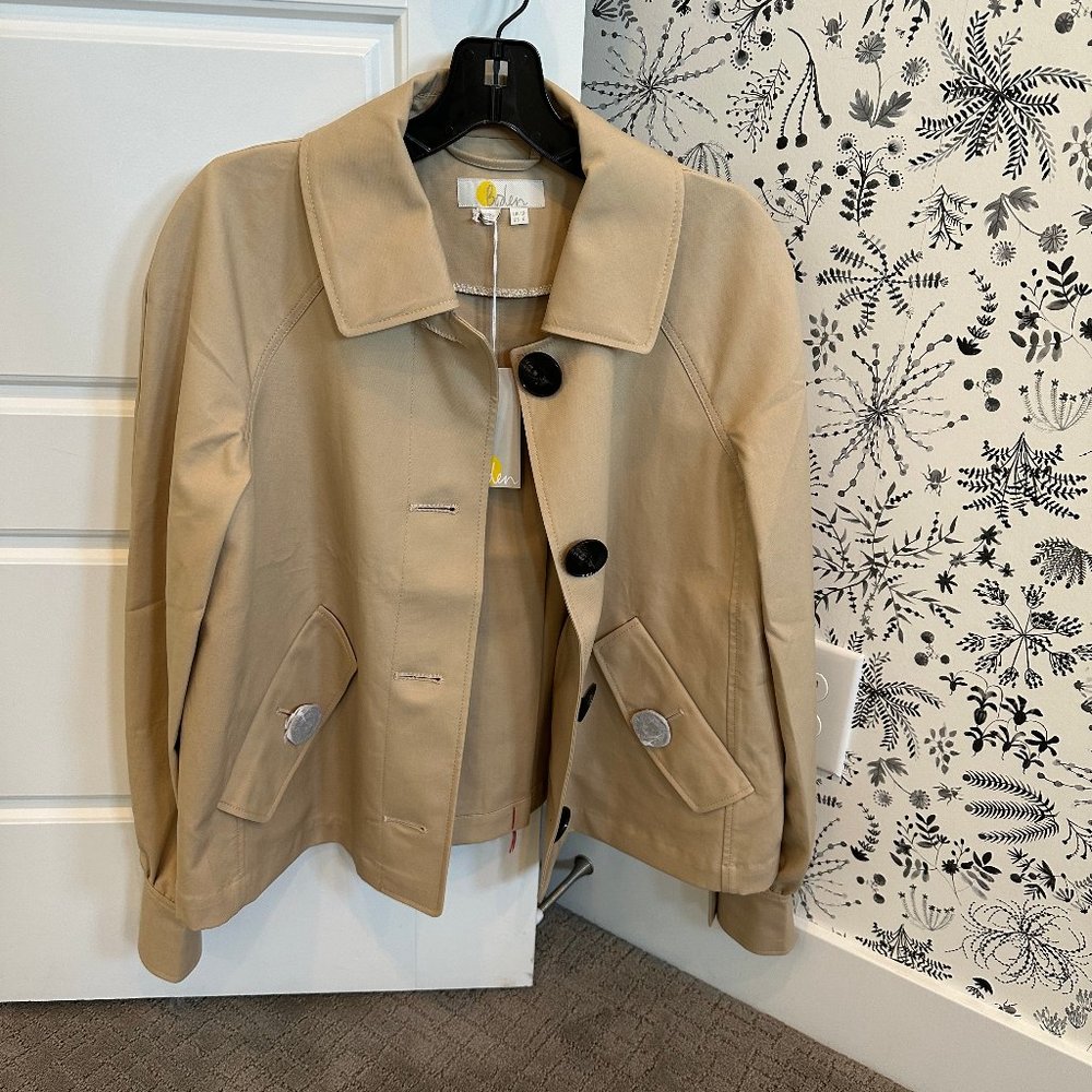 Boden Cotton Trench Jacket - Stone - Size 6